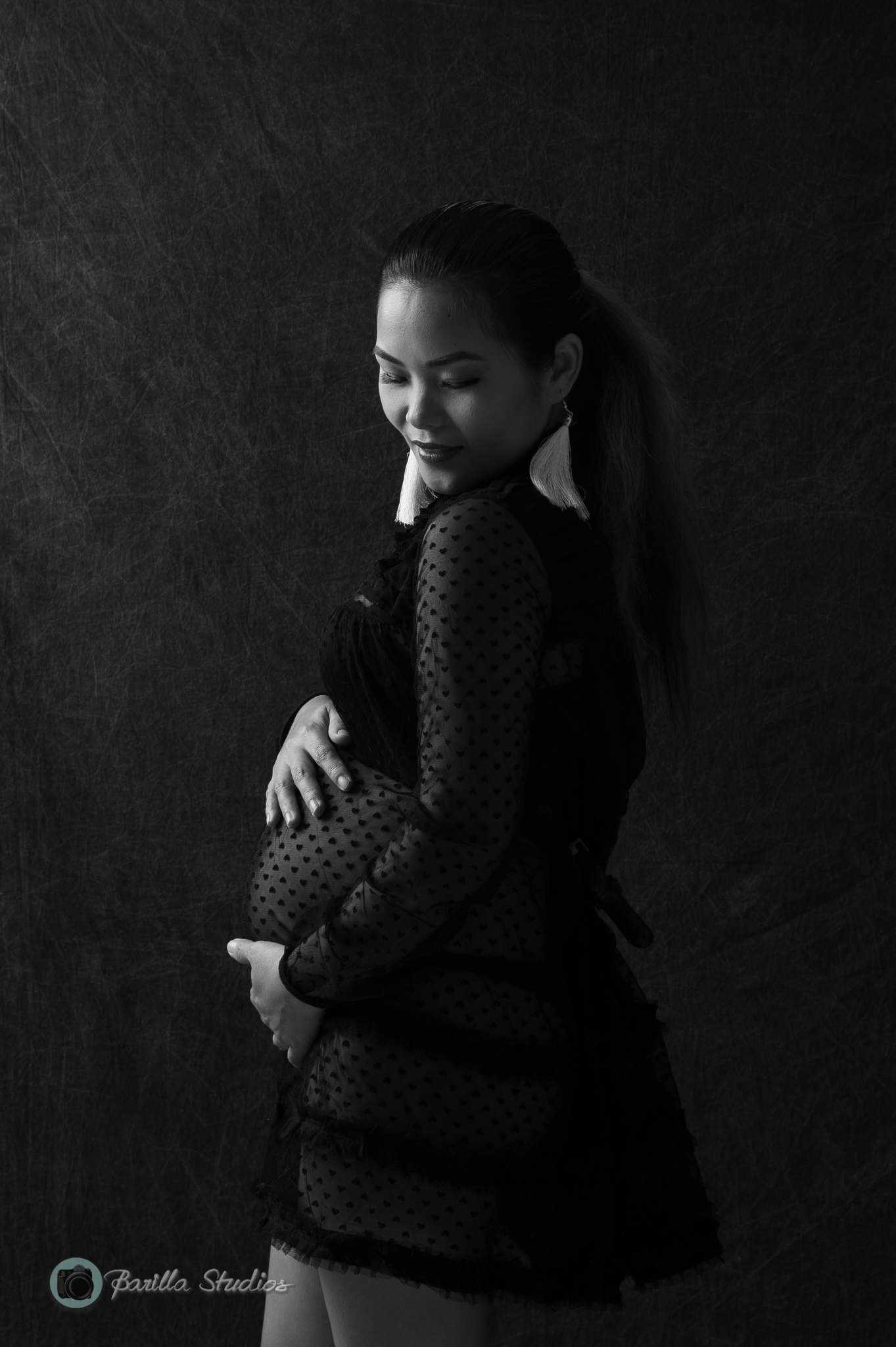 Black and White Maternity Photo